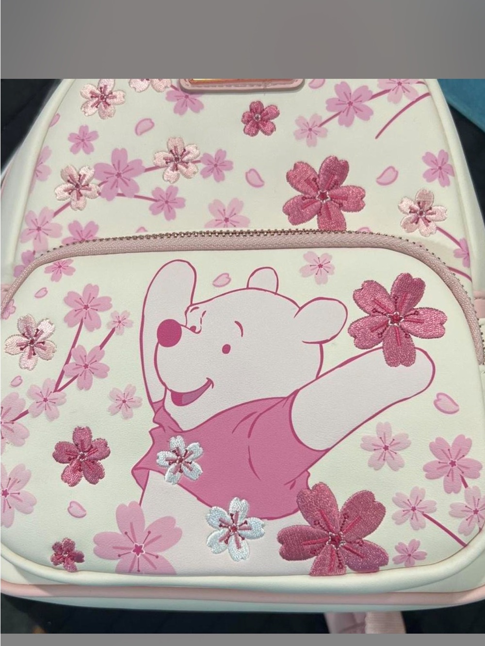 Loungefly Pink and White Winnie the Pooh Floral Mini Backpack